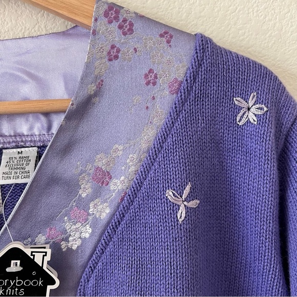 NWT Deadstock Vintage 90s Flowers in the Temple Funky Grandma Cardigan SZ Medium - Picture 2 of 16
